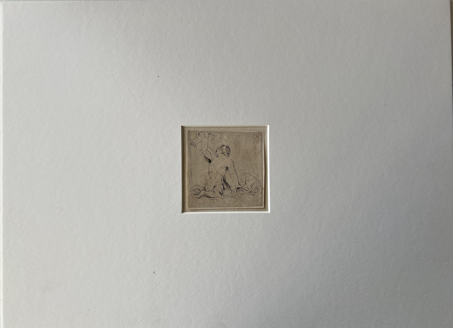 Bella, Stefano della (1610-1664) A triton in the water, facing left. (From Second recueil de divers griffonnements et preuves d'eauforte) Etching. Ca. 1664.