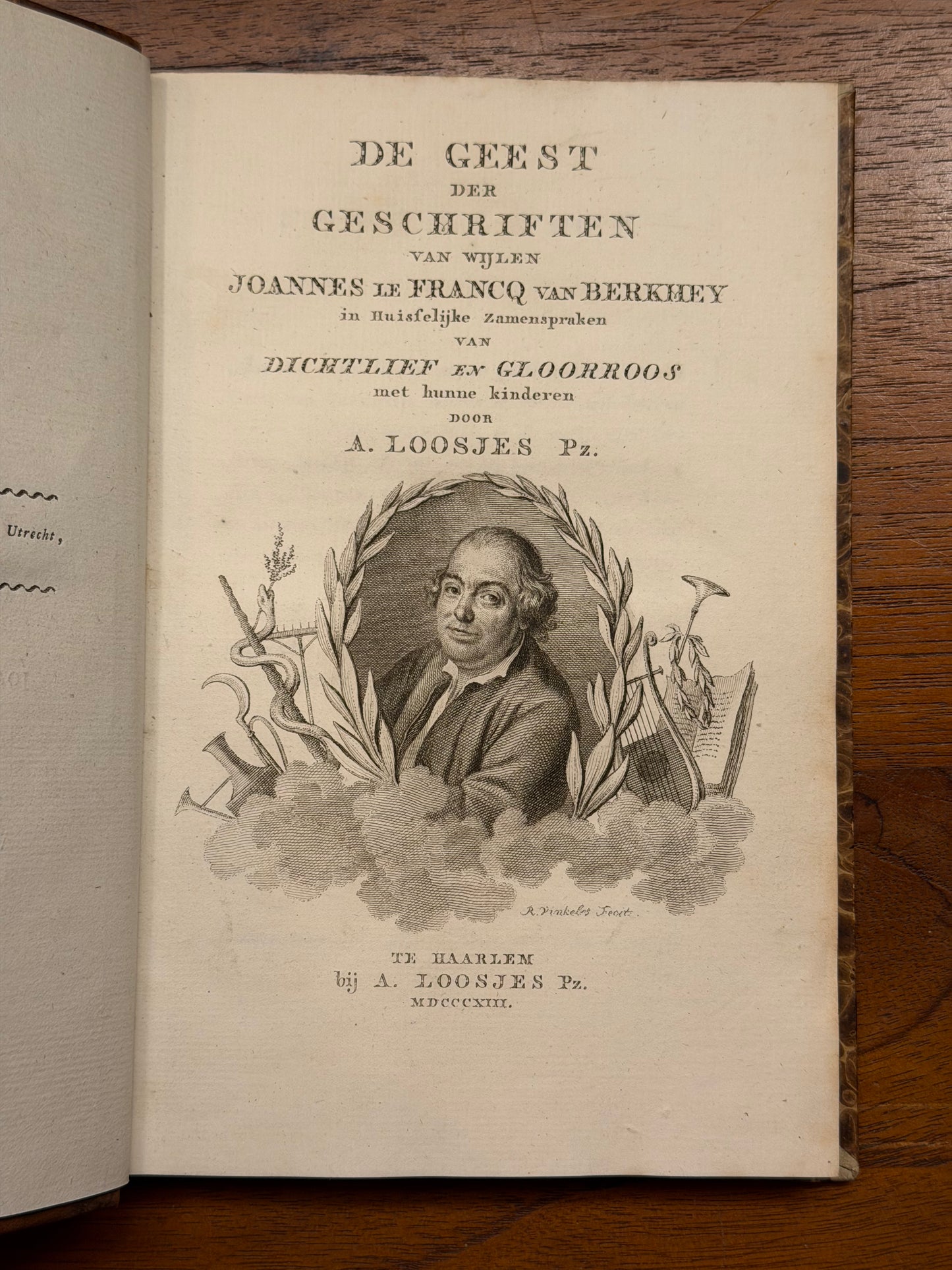 De geest der geschriften van wijlen Joannes le Franq van Berhkey in Huiselijke Zamenspraken van dichtlief en gloorroos met hunne kinderen. Te Haarlem, A. Loosjes Pz., 1813
