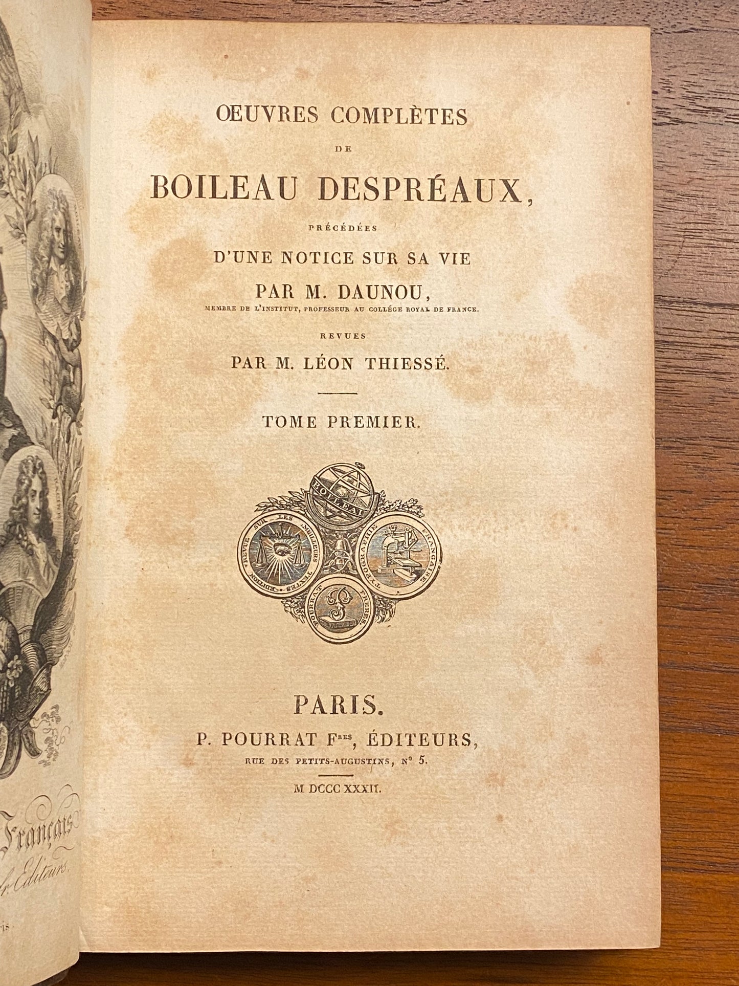 Nicolas Boileau-Despréaux, Oeuvres complètes de Boileau Despréaux. Paris, P. Pourrat Fres, 1832