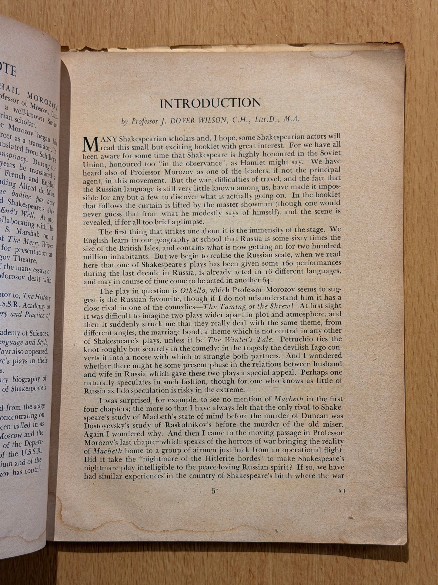 SHAKESPEARE on the SOVIET STAGE 1947