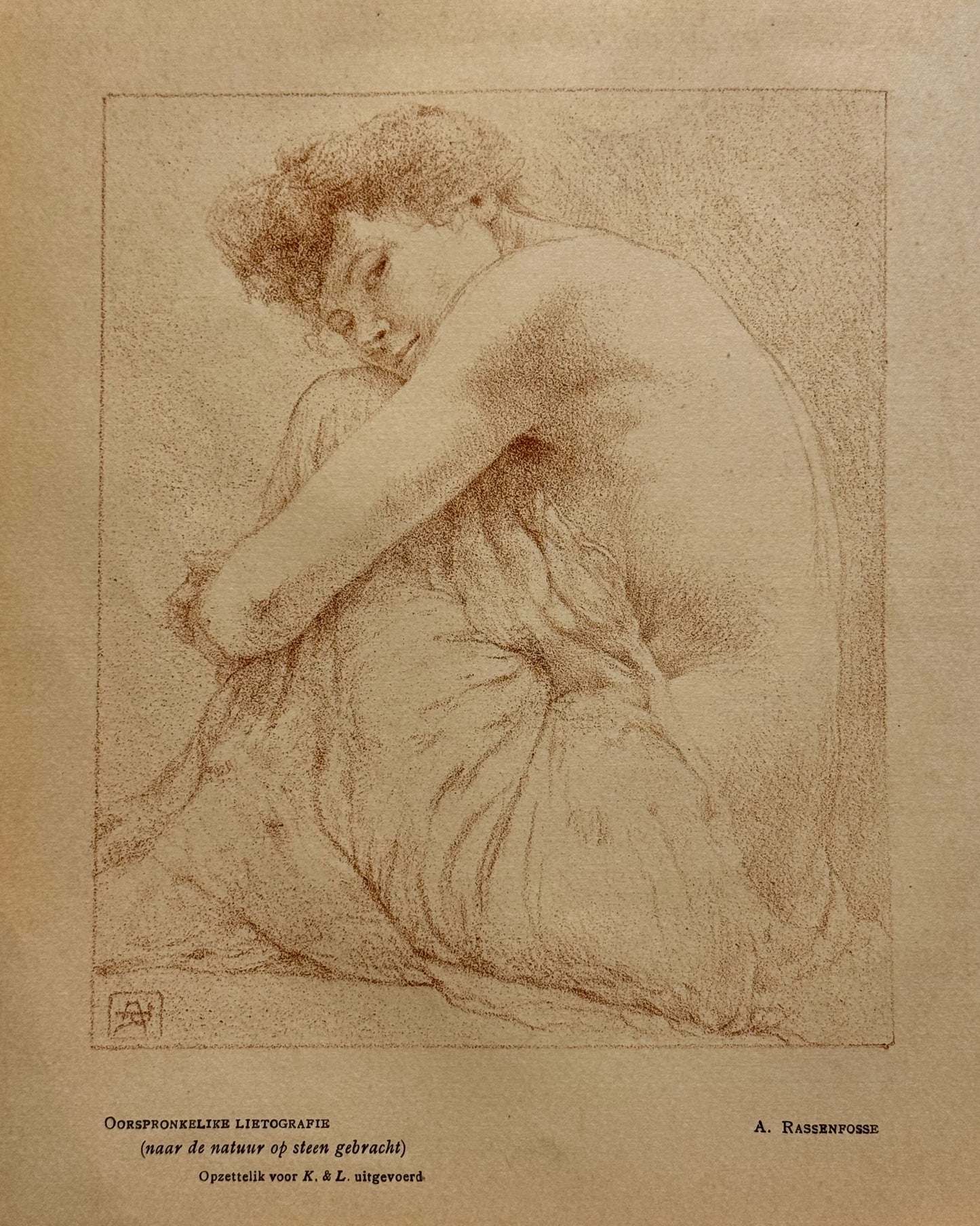 Rassenfosse, Armand Zittend halfnaakt.