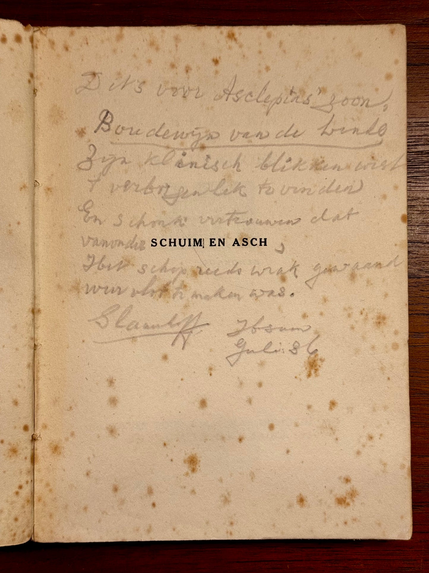 J. Slauerhoff Schuim En Asch 1930