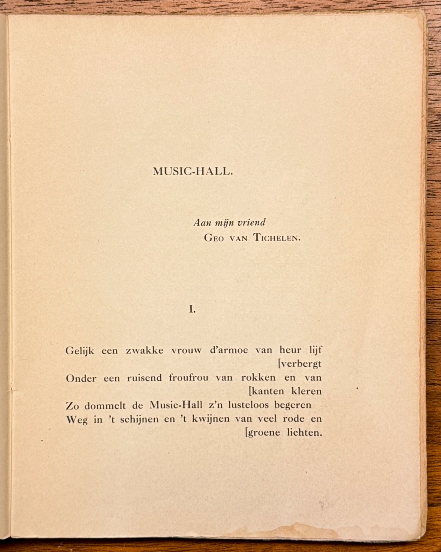 Music-Hall. Verzen. Antwerpen, gust Janssens, 1916