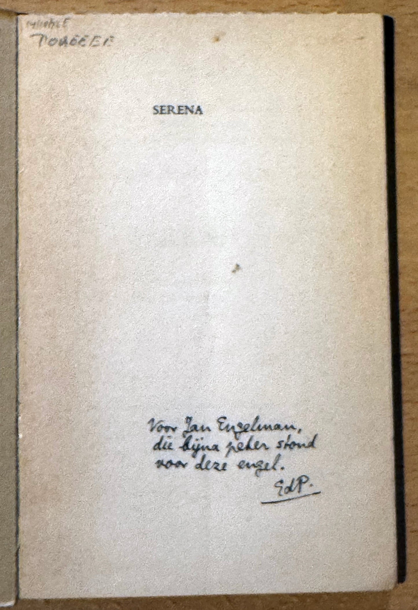 Walter Savage Landor. Serena vertaald door E. du Perron. Maastricht en Brussel, A.A. M Stols. Serie Kaleidoscoop No 13.