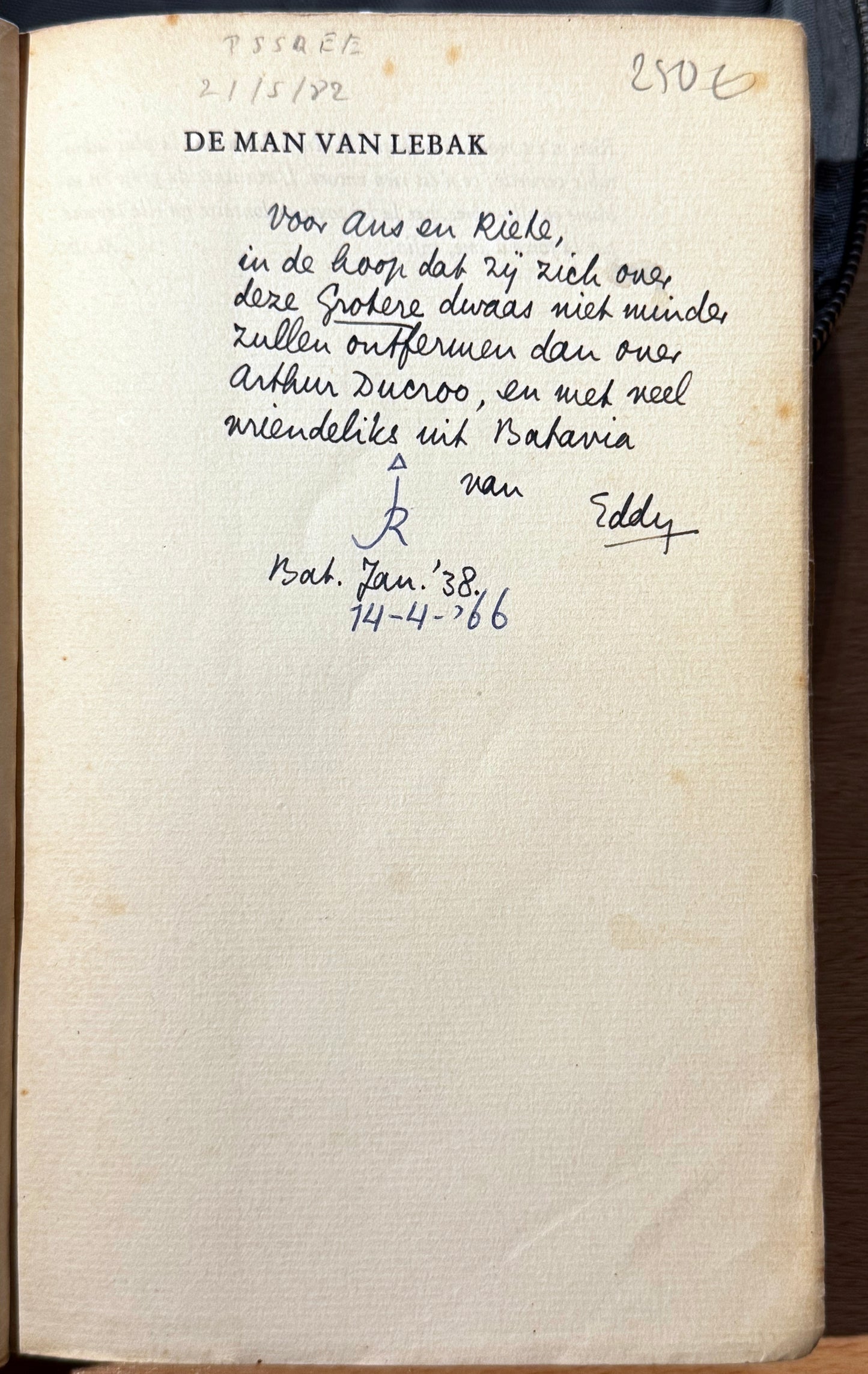 E.du Perron. De Man van Lebak. Amsterdam, E.M. Querido’s Uitgevers-Mij N.V., 1937