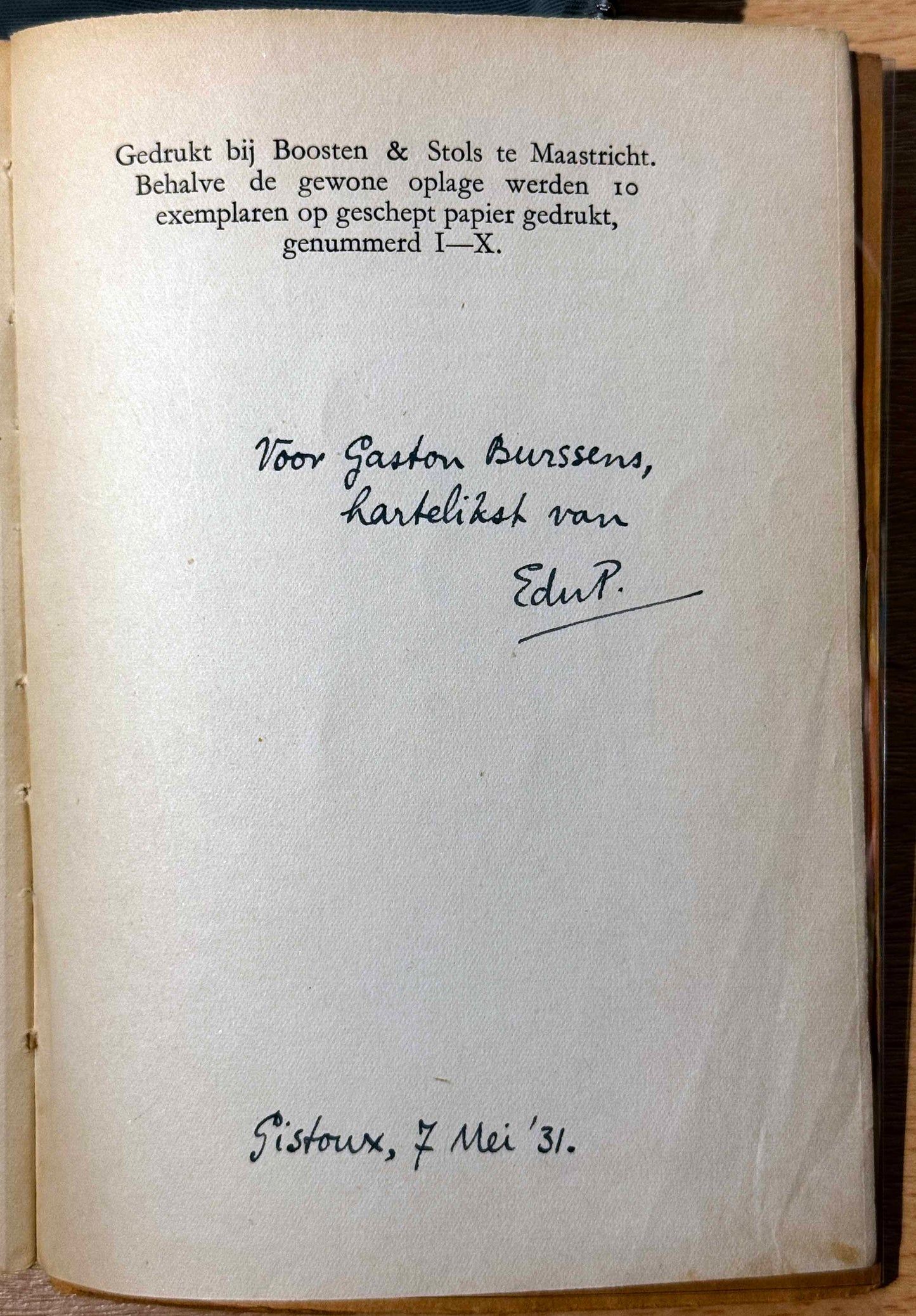 E.du Perron. Voor kleine parochie (Cahiers van een lezer). Brussel, A.A.M. Stols, 1931