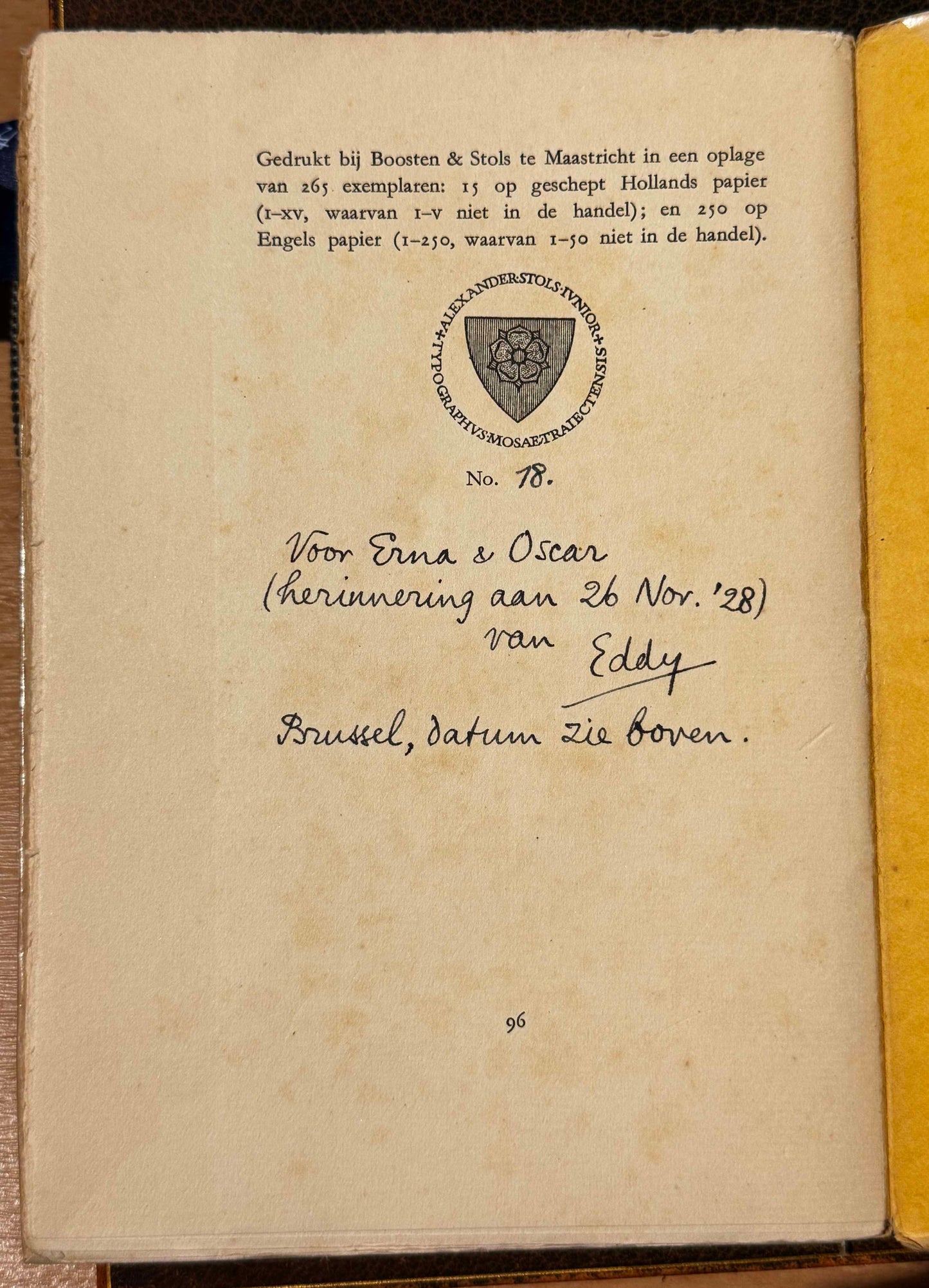 E. du Perron, Poging tot afstand. Met een tekening van A.C. Willink. Bussum, bij W.N. Dinger, Parklaan, 27, 1927
