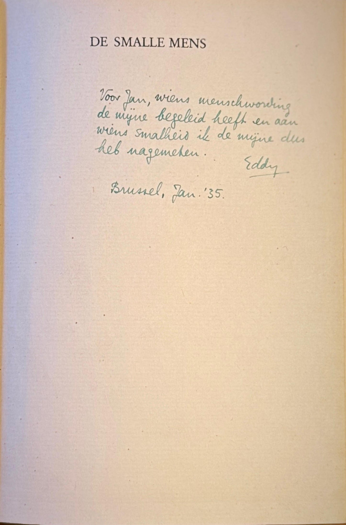 Edgar du Perron. The Narrow Man. Amsterdam, NV EM. Querido's Publishers-Mij, 1934