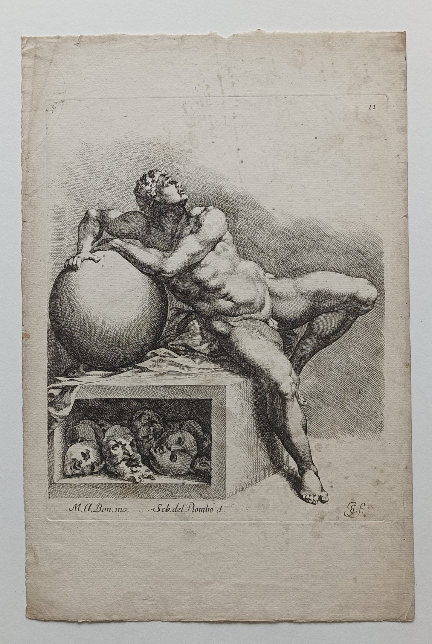 Michelangelo after, by Jan de Bisschop (1628-1671) The Dream of Human Life. 1641