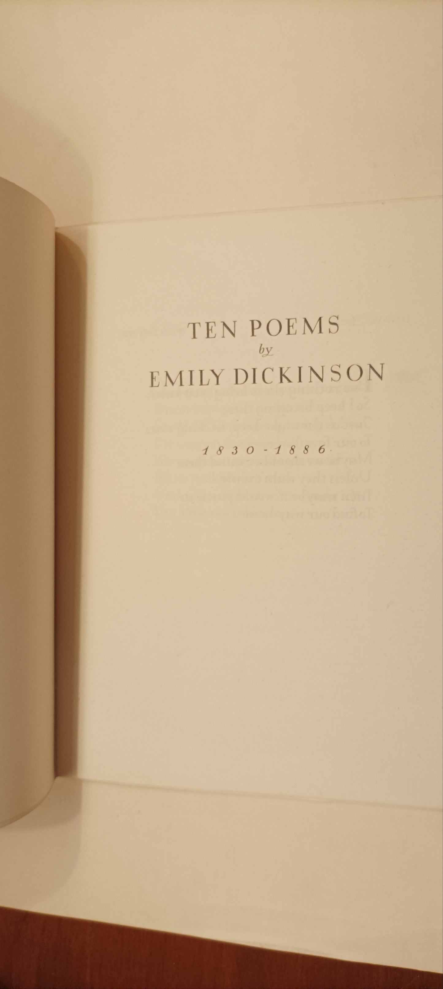 Emily Dickinson. Ten Poems.