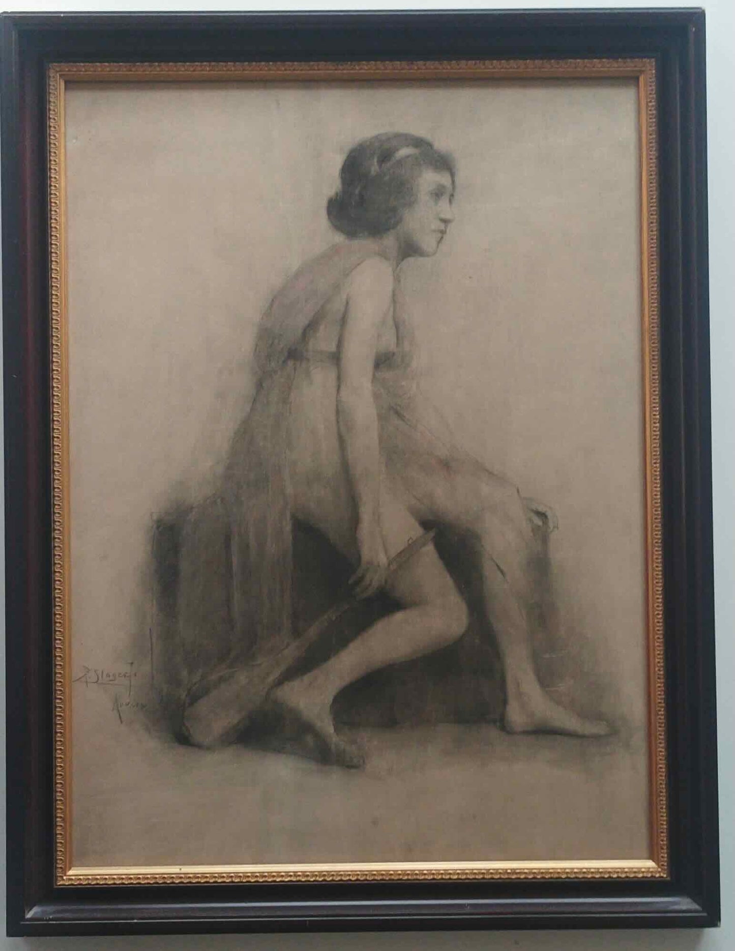 [Carel de Nerée] Slager jr., Piet (1871-1938). Meisje met de luit. 1896.