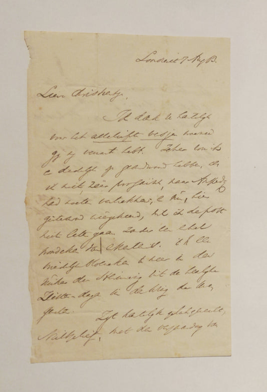 [Manuscript] J.L. ten Kate. Brief aan ‘Lieve Christientje’