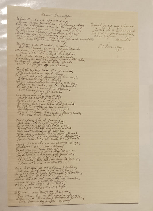 [Manuscript] P.C. Boutens ‘Kind bruidje’.