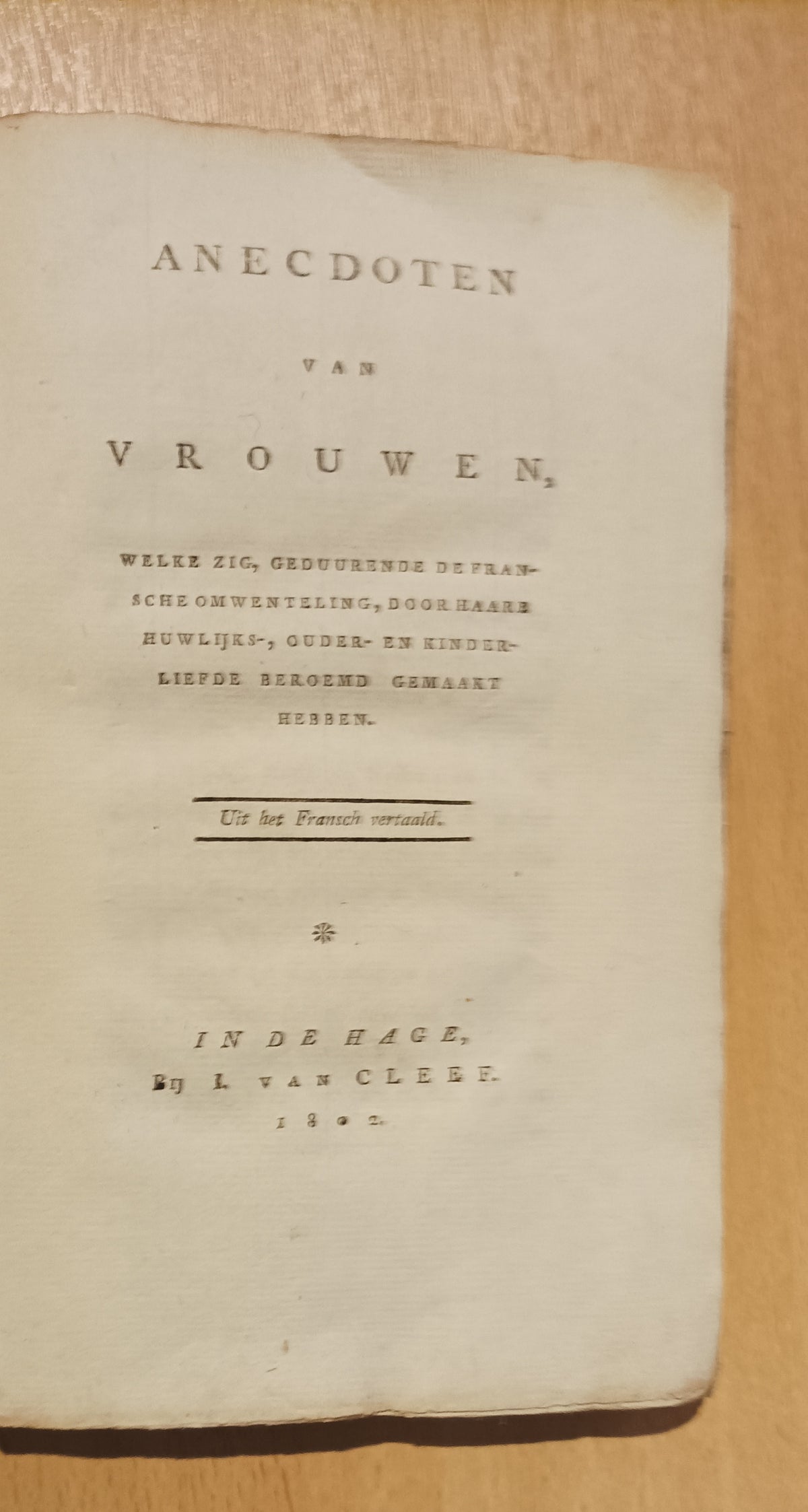 [Women’s & Gender Studies] [Guillame Bertoux]. Anecdoten van vrouwen