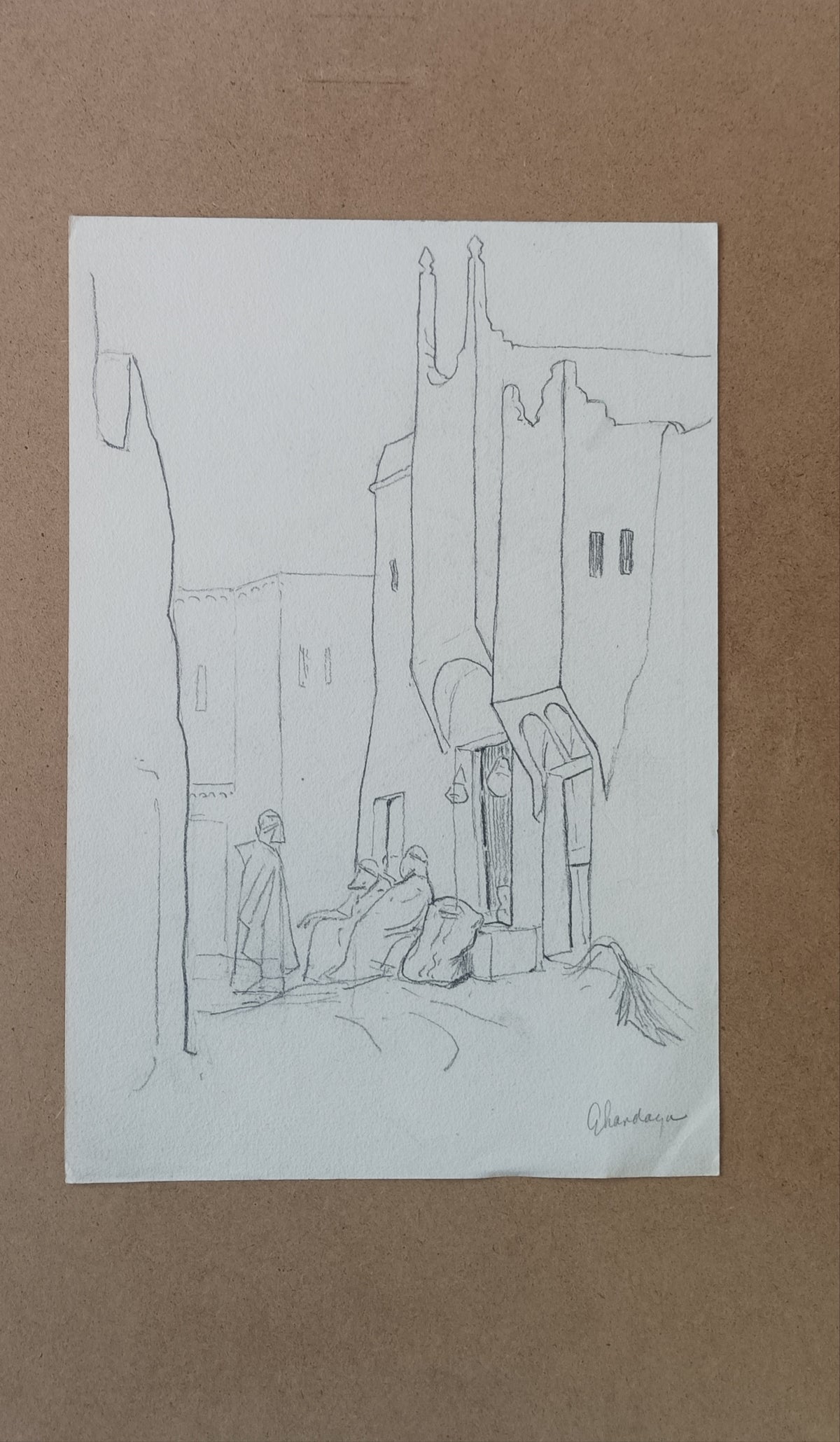 [Orientalism] Johan Gebhard (Dutch, 1865-1927). Street in Ghardaïa, Algeria