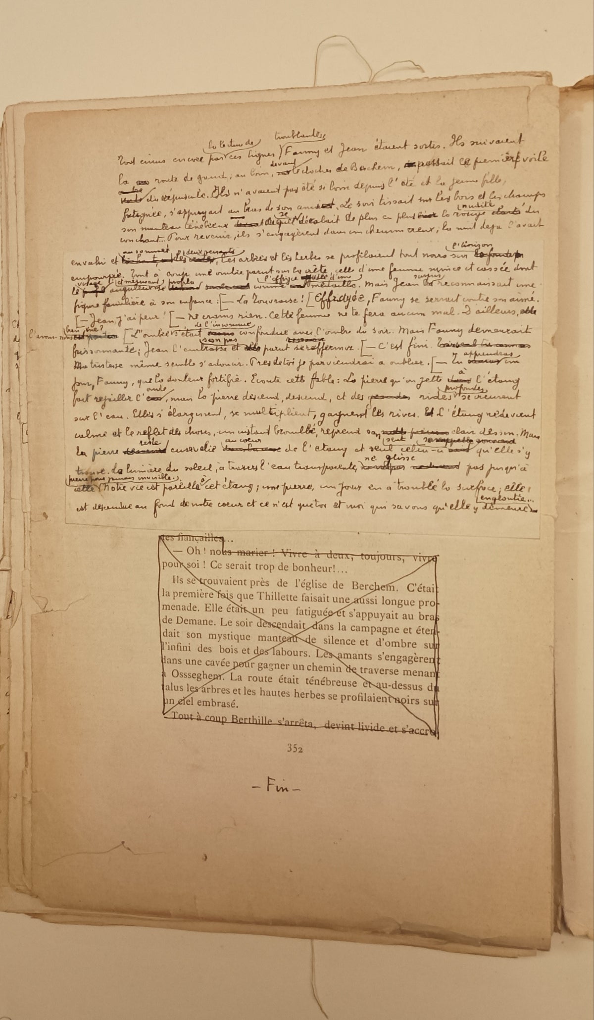 [Manuscript] Sander Pierron. ‘Manuscrit de: Les rides de l’eau (edite en 1914). Texte revu et corrige de Berthille de Haegeleere (1896).’