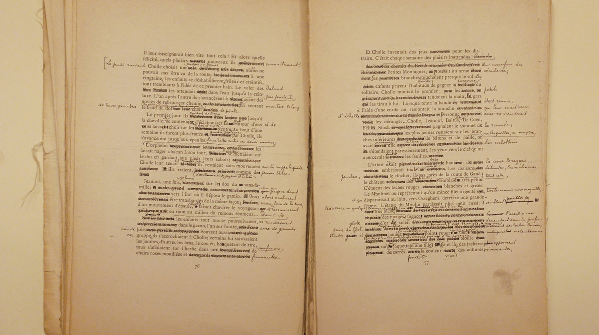 [Manuscript] Sander Pierron. ‘Manuscrit de: Les rides de l’eau (edite en 1914). Texte revu et corrige de Berthille de Haegeleere (1896).’
