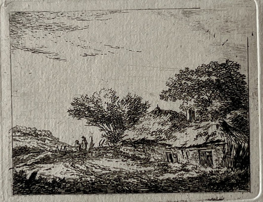 Brussel, Hermanus van (1763-1815) Landscape with two Walkers.