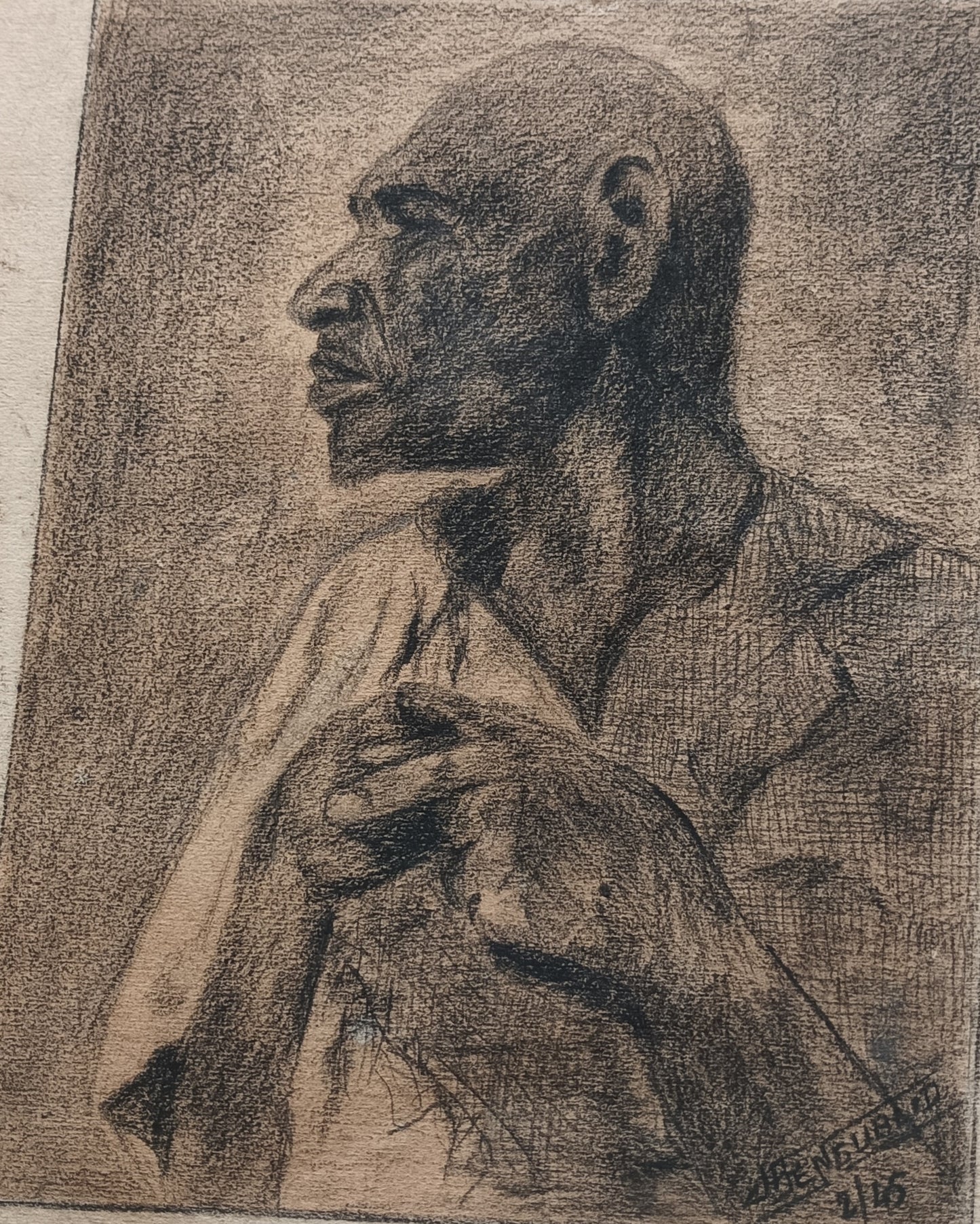 Onduidelijk gesigneerd/Hollandse School. Portret van een Noord-Afrikaanse man