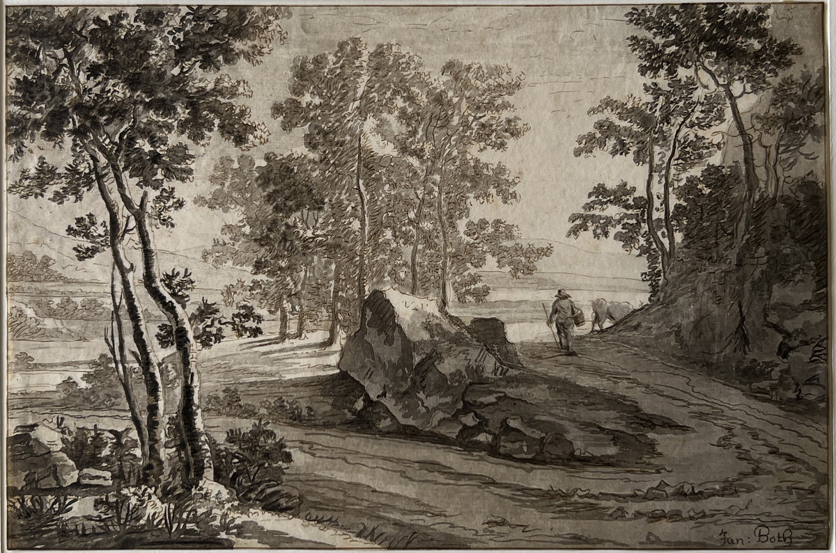 Brouwer, Cornelis (1731-1809) naar Jan Both (1618-1652) Italianate Landscape with Shepherd