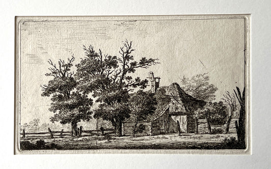 Schwegman, Hendrik (1761-1816) Landscape with Farm (Drenthe). Etching, ca. 1794.