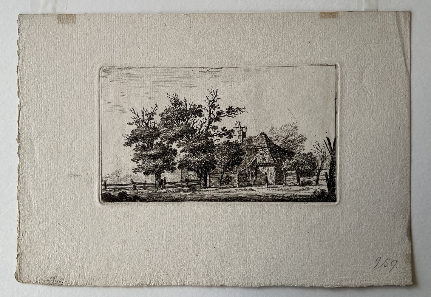 Schwegman, Hendrik (1761-1816) Landscape with Farm (Drenthe). Etching, ca. 1794.