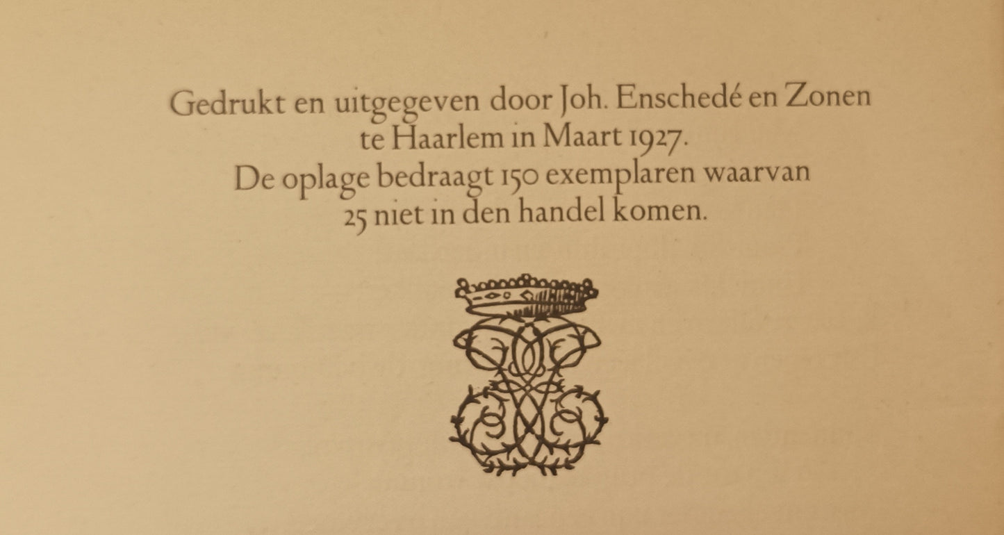 [Gesigneerd] Martinus Nijhoff. De pen op papier, gevolgd door een vertaling van Lafontaine’s Fabel De Twee Duiven.