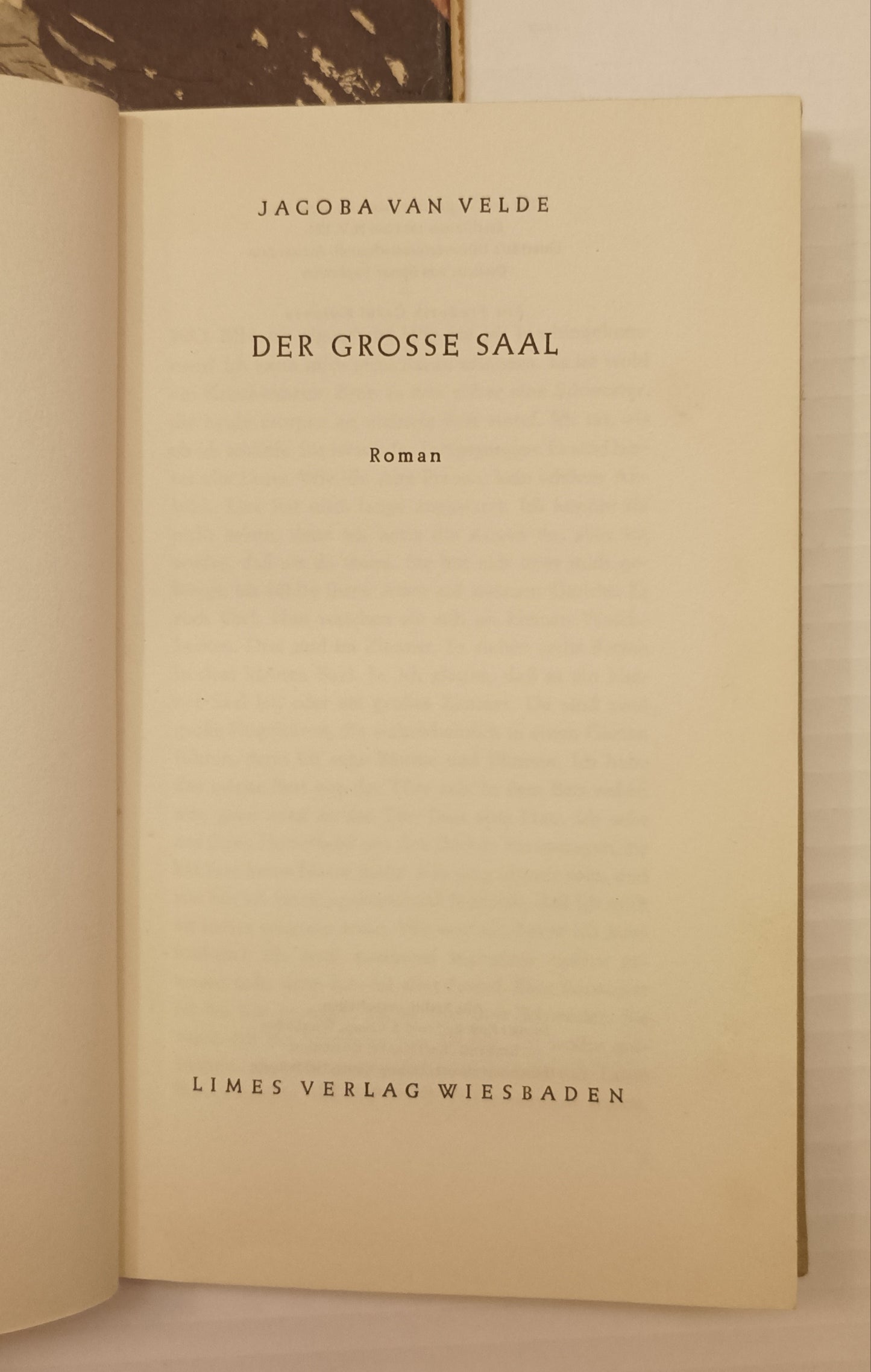 [Manuscript] Jacoba van Velde. Der Grosse Saal. Deutsch von Elmar Tophoven
