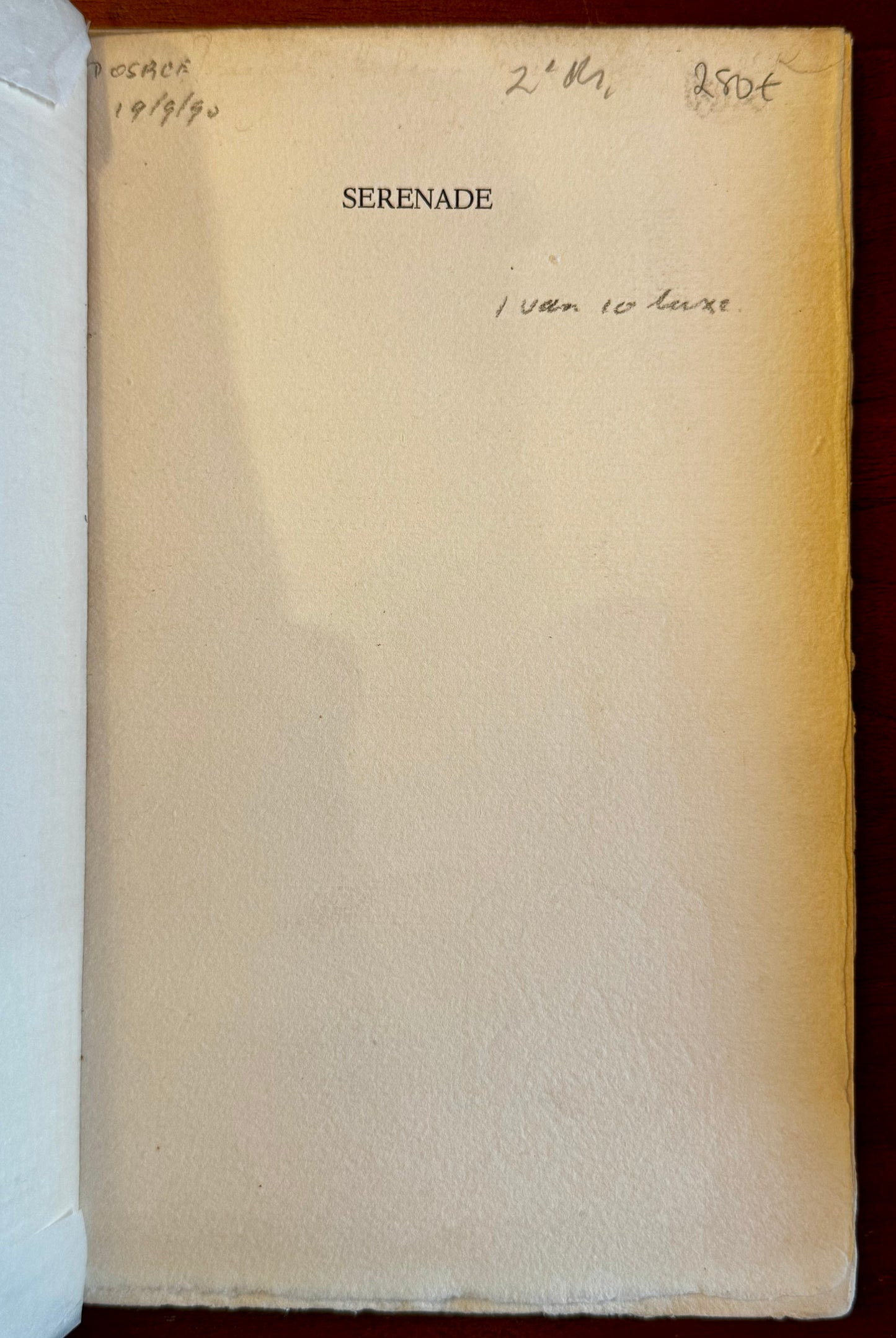 J. Slauerhoff, Serenade. Maastricht, A.A.M. Stols, 1938