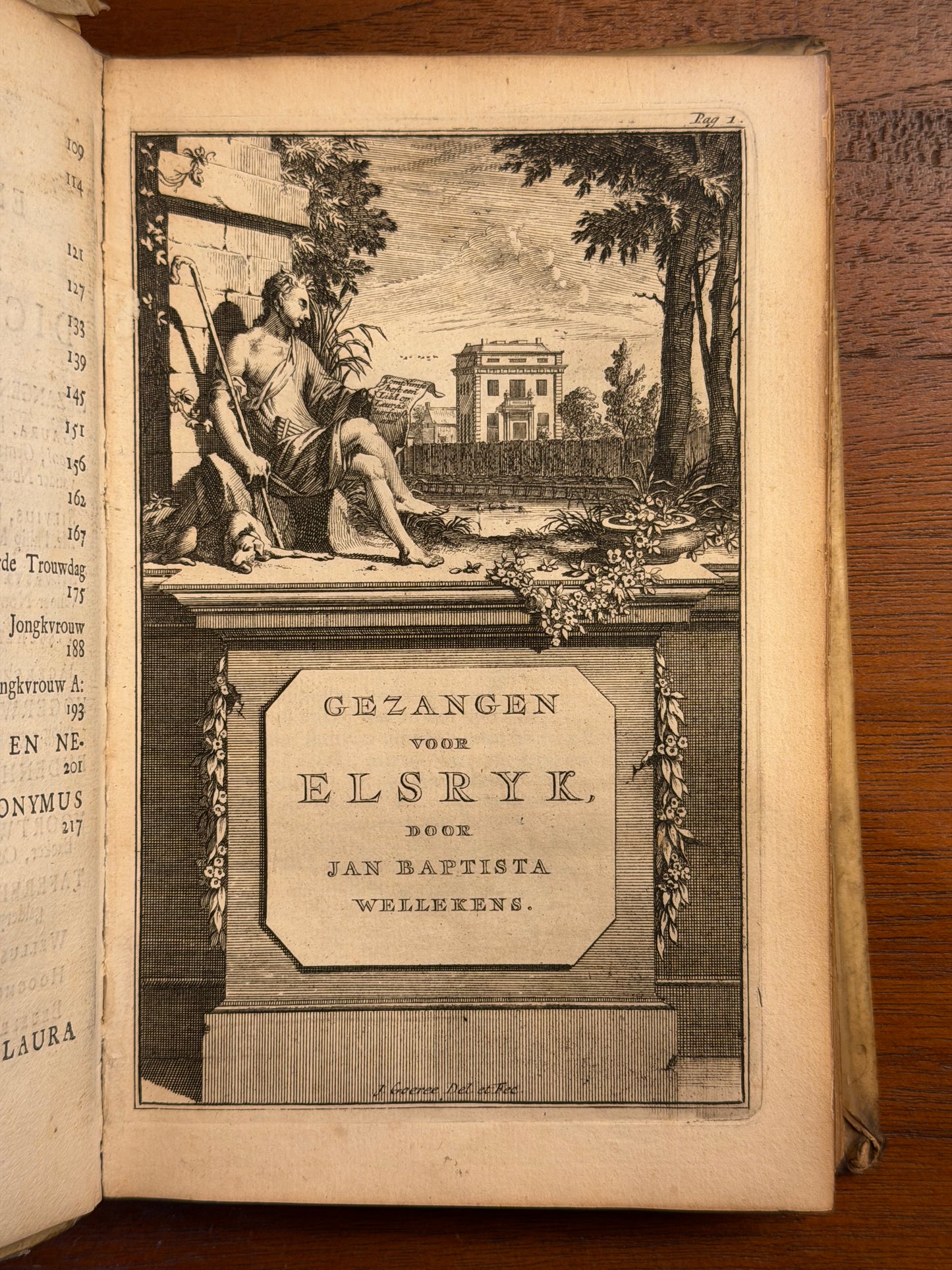 DICHTLIEVENDE UITSPANNINGEN VAN JAN BAPTISTA WELLEKENS, EN PIETER VLAMING. BESTAANDE IN HERDERS- HOEF- en VELDGEZANGEN, TAFEREELEN, BRIEVEN enz. 1710