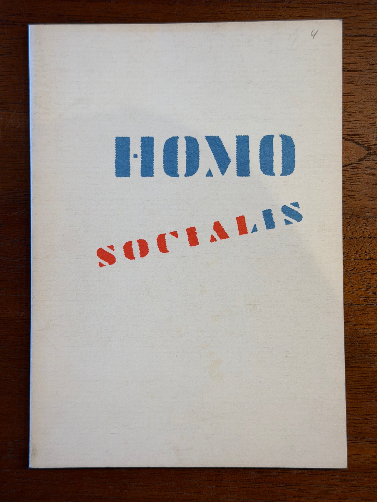 HOMO SOCIALIS experimenta typogratica