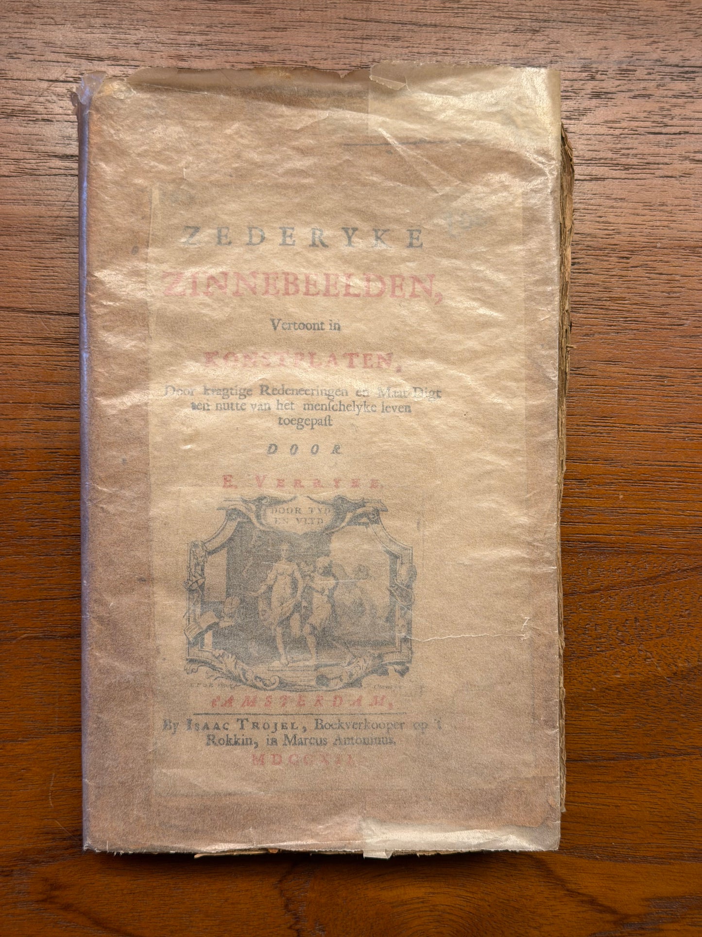 E. Verryke, Zederyke zinnebeelden, vertoont in konstplaten. t' Amsterdam, Isaac Trojel, 1712