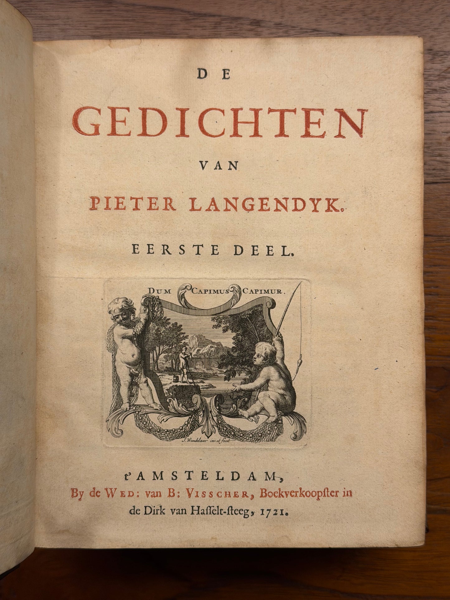 De gedichten van Pieter Langendyk. t' Amsterdam, weduve van B. Visscher, 1721.