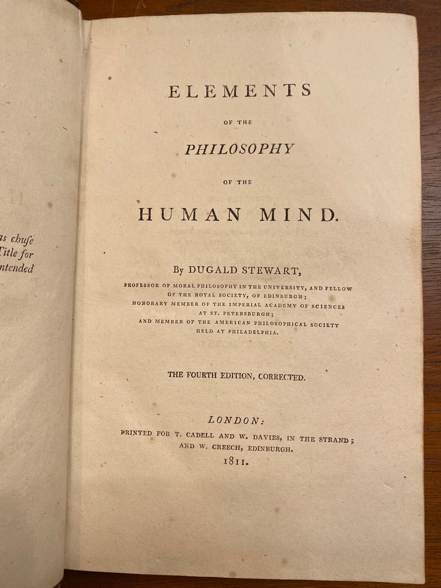 ELEMENTS OF THE PHILOSOPHY OF THE HUMAN MIND. 1811