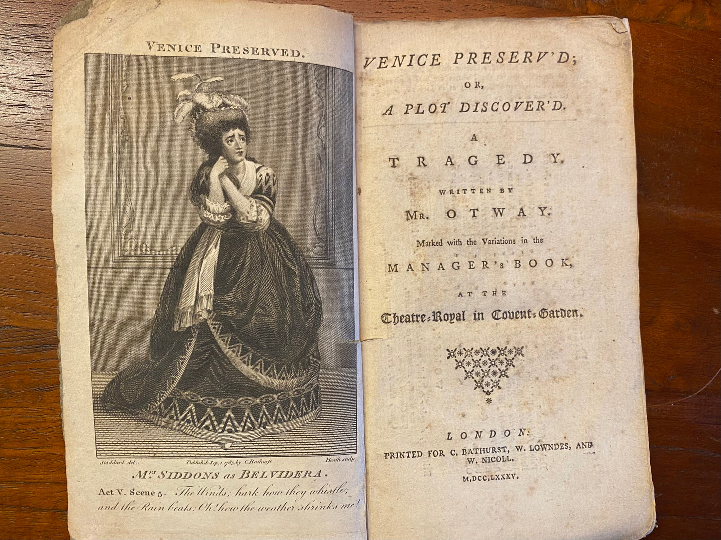 Otway. Venice preserv'd; or, A plot discover'd. A tragedy. London 1785
