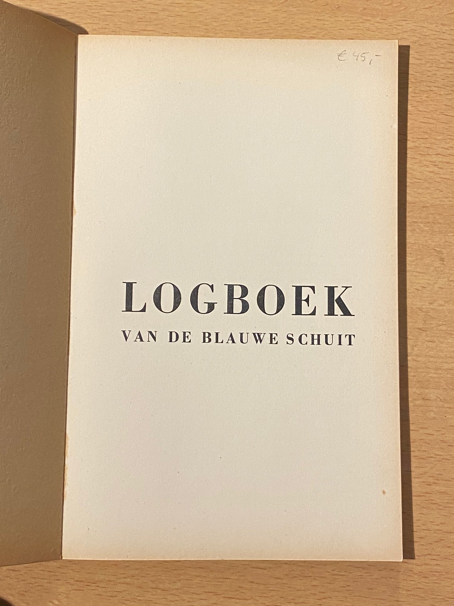 LOGBOEK VAN DE BLAUWE SCHUIT