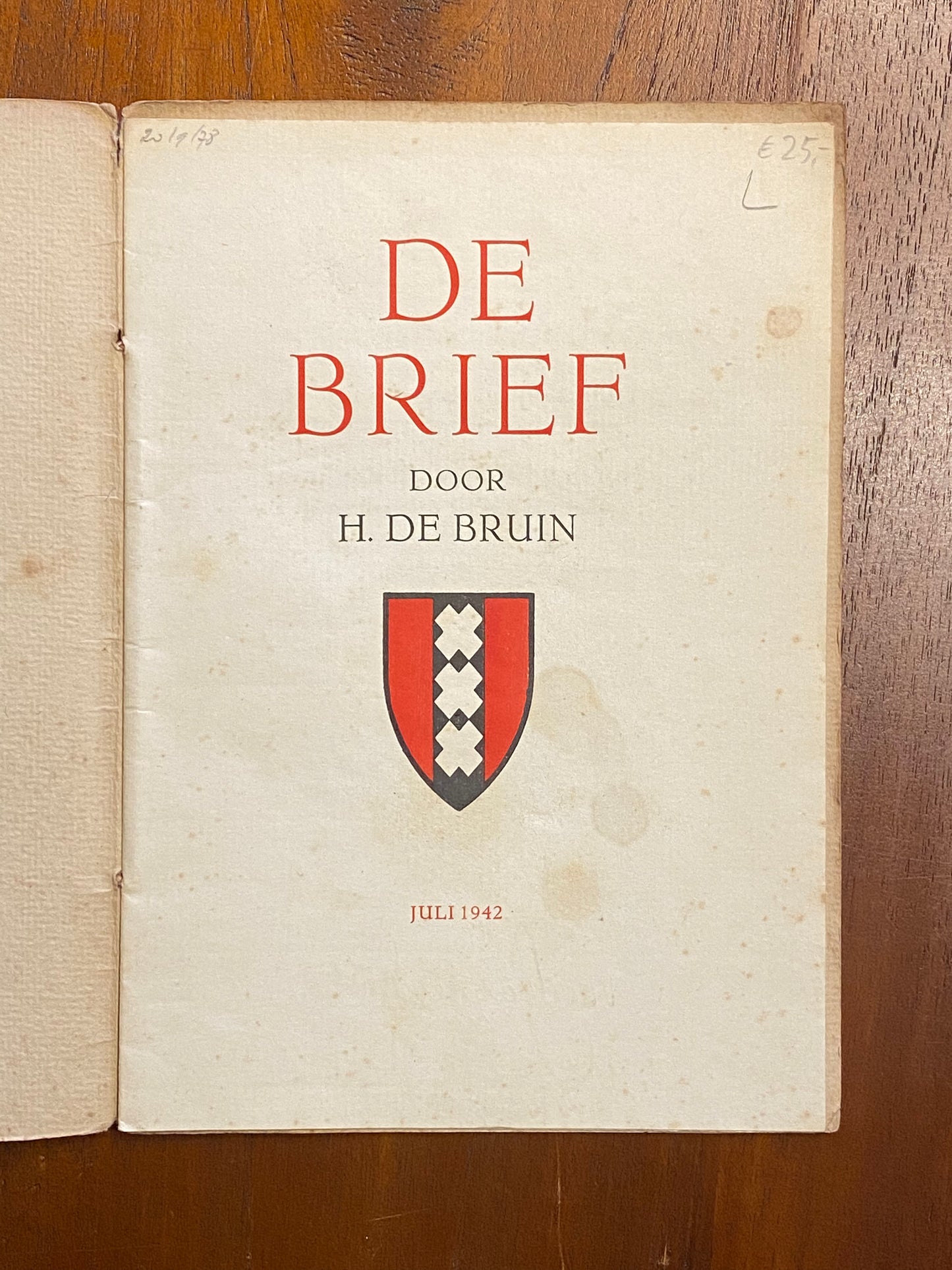 DE BRIEF DOOR H. DE BRUIN 1942
