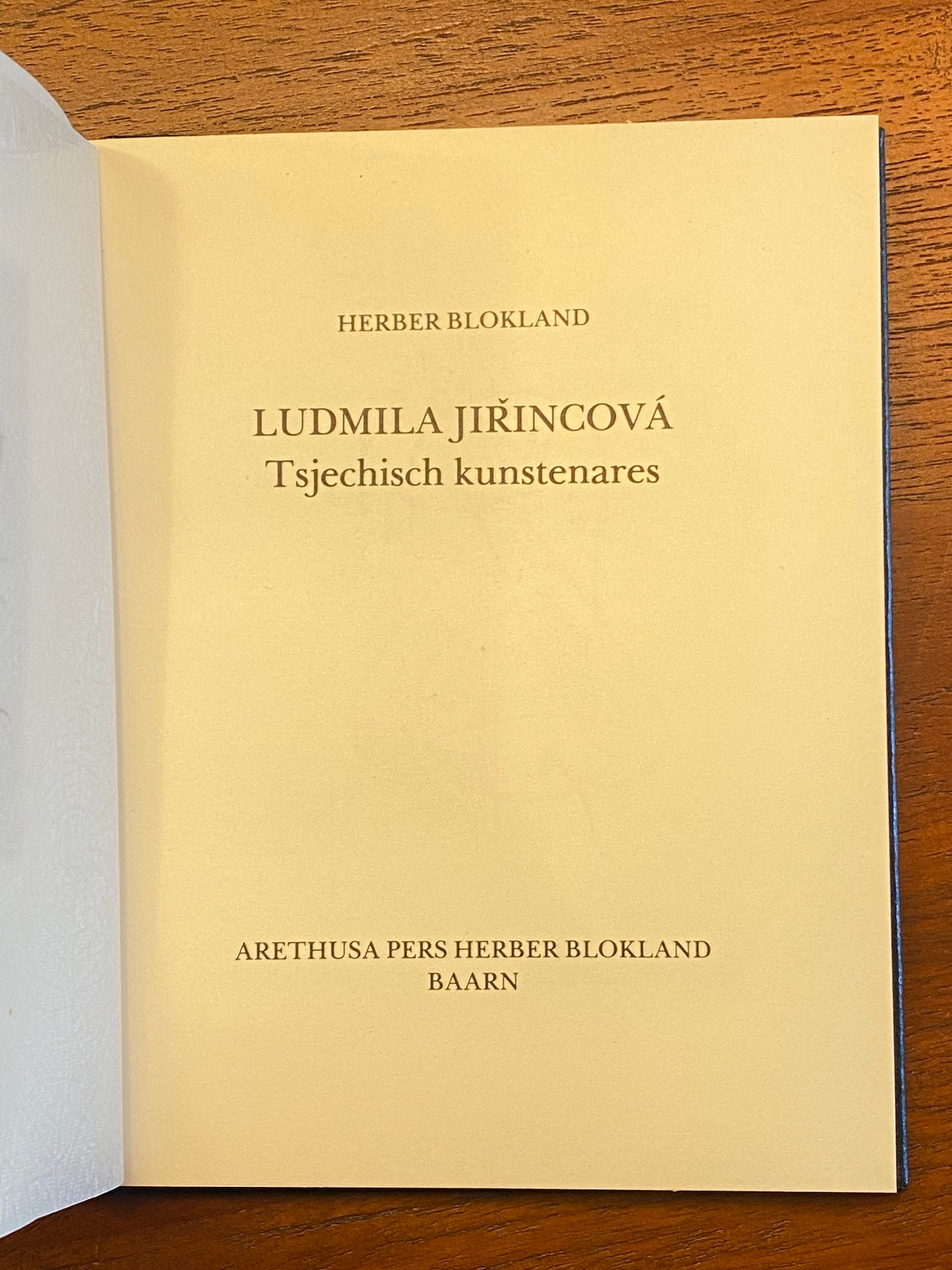 HERBER BLOKLAND LUDMILA JIRINCOVÁ Tsjechisch kunstenares 1982