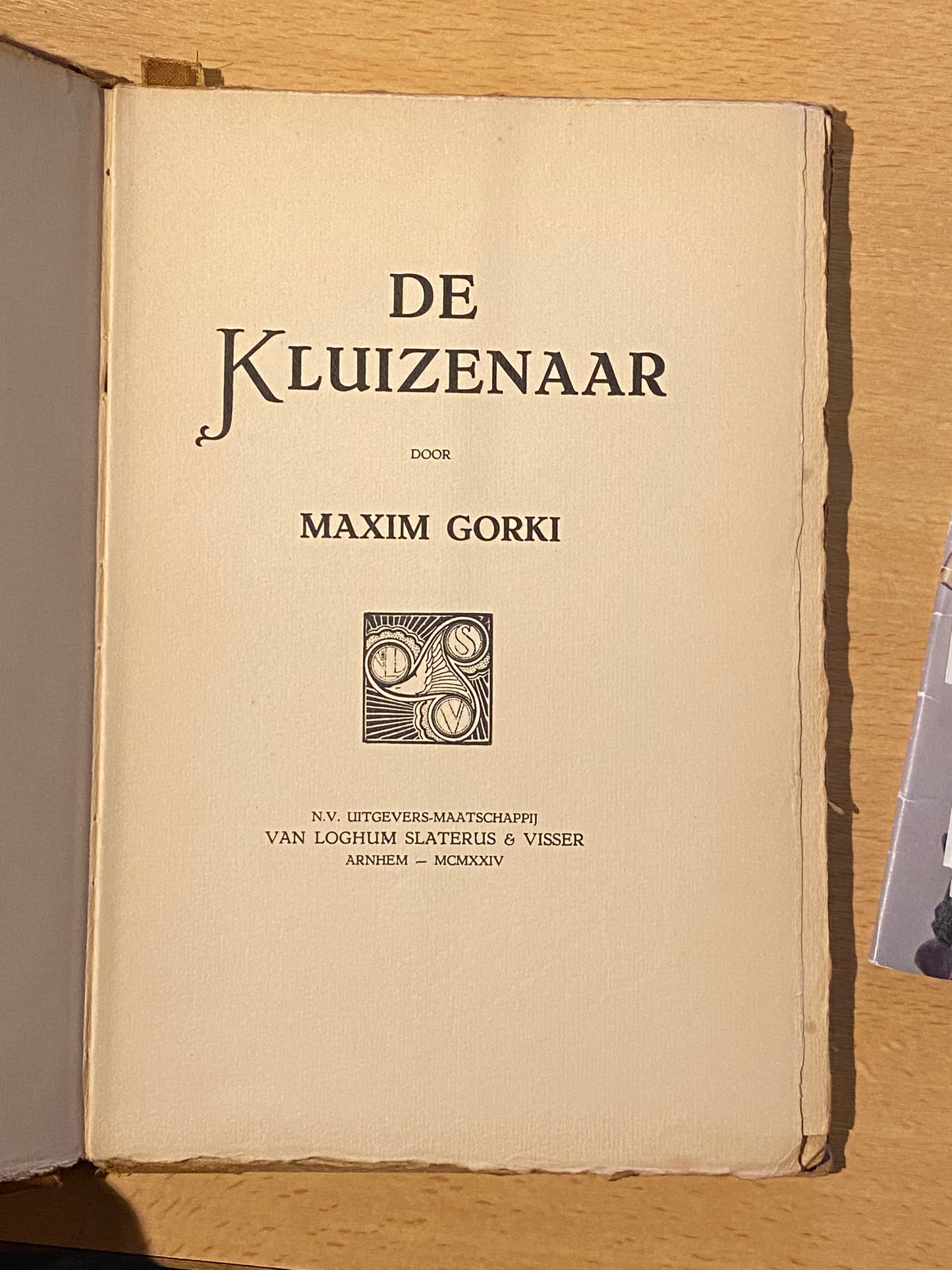 DE KLULZENAR MAXIM GORKI N.V. UITGEVERS-MAATSCHAPPI] VAN LOGHUM SLATERUS & VISSER 1924