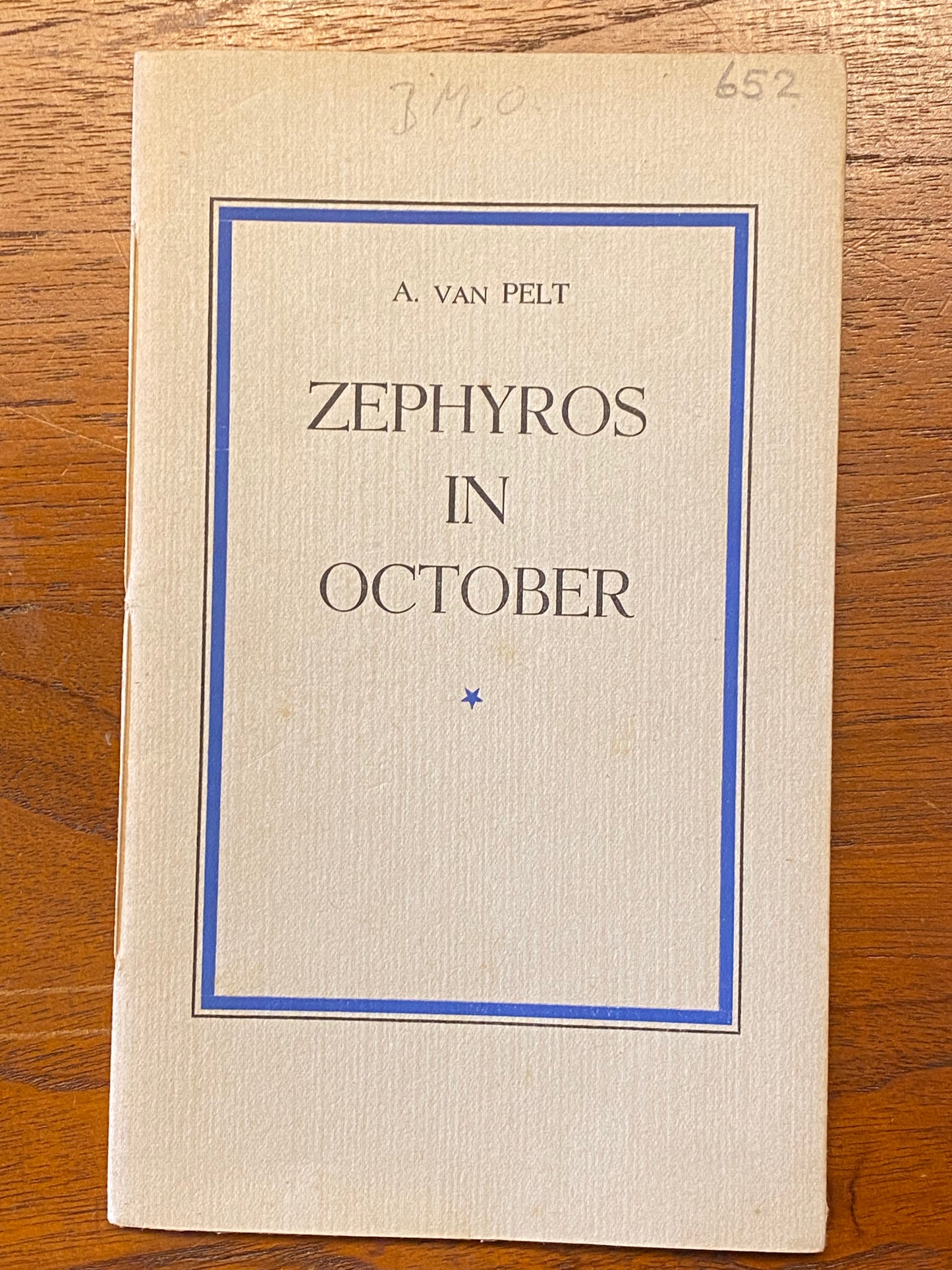A. VAN PELT ZEPHYROS IN OCTOBER