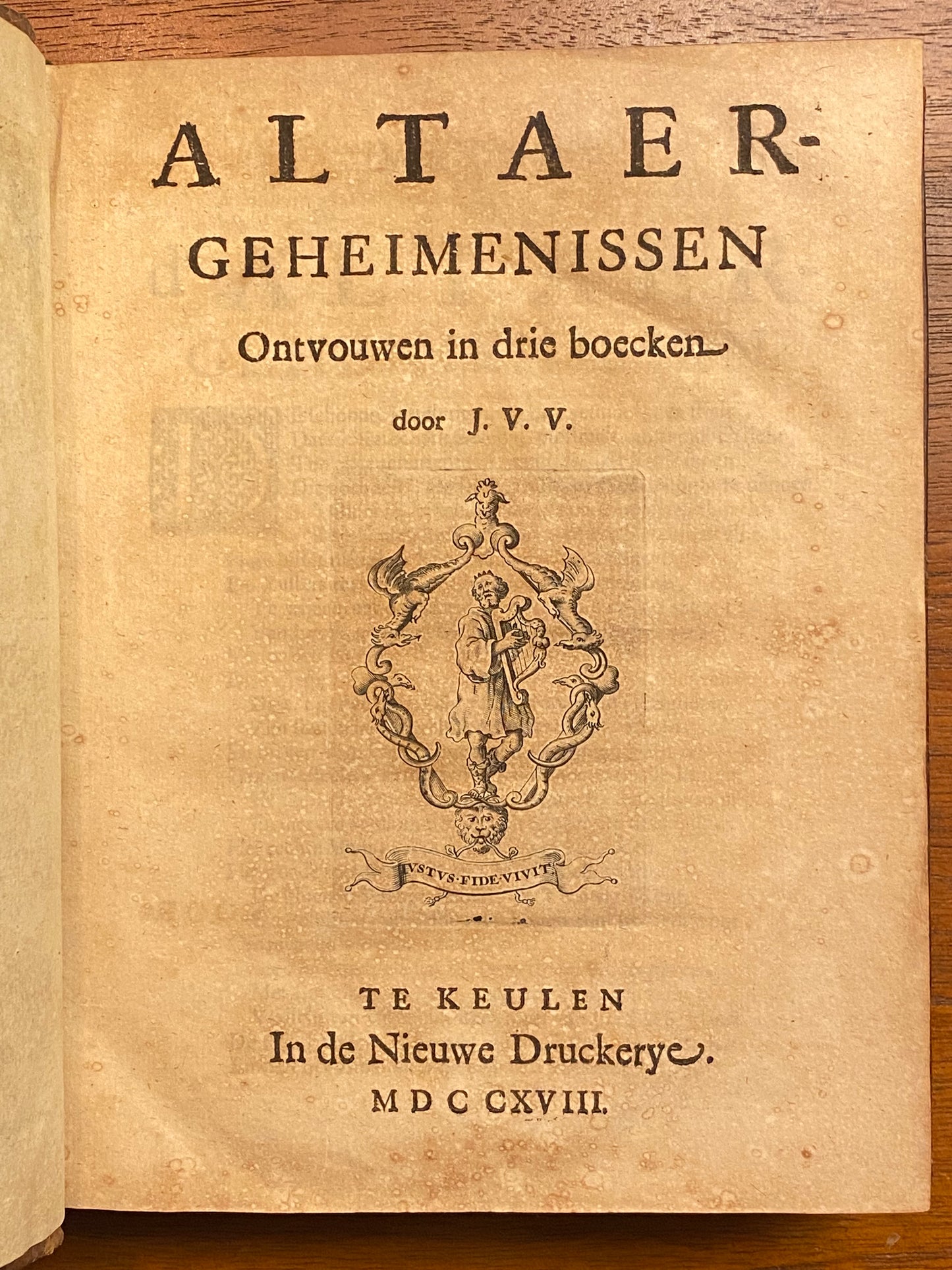 J. v. Vondel, 1. Altaergeheimenissen. Keulen, In de Nieuwe Druckerye, 1718. 2. De heerlyckheit der kercke. Amsterdam, Jan Lamsvelt, 1702.  3. Aanhanghsel van gedichten.