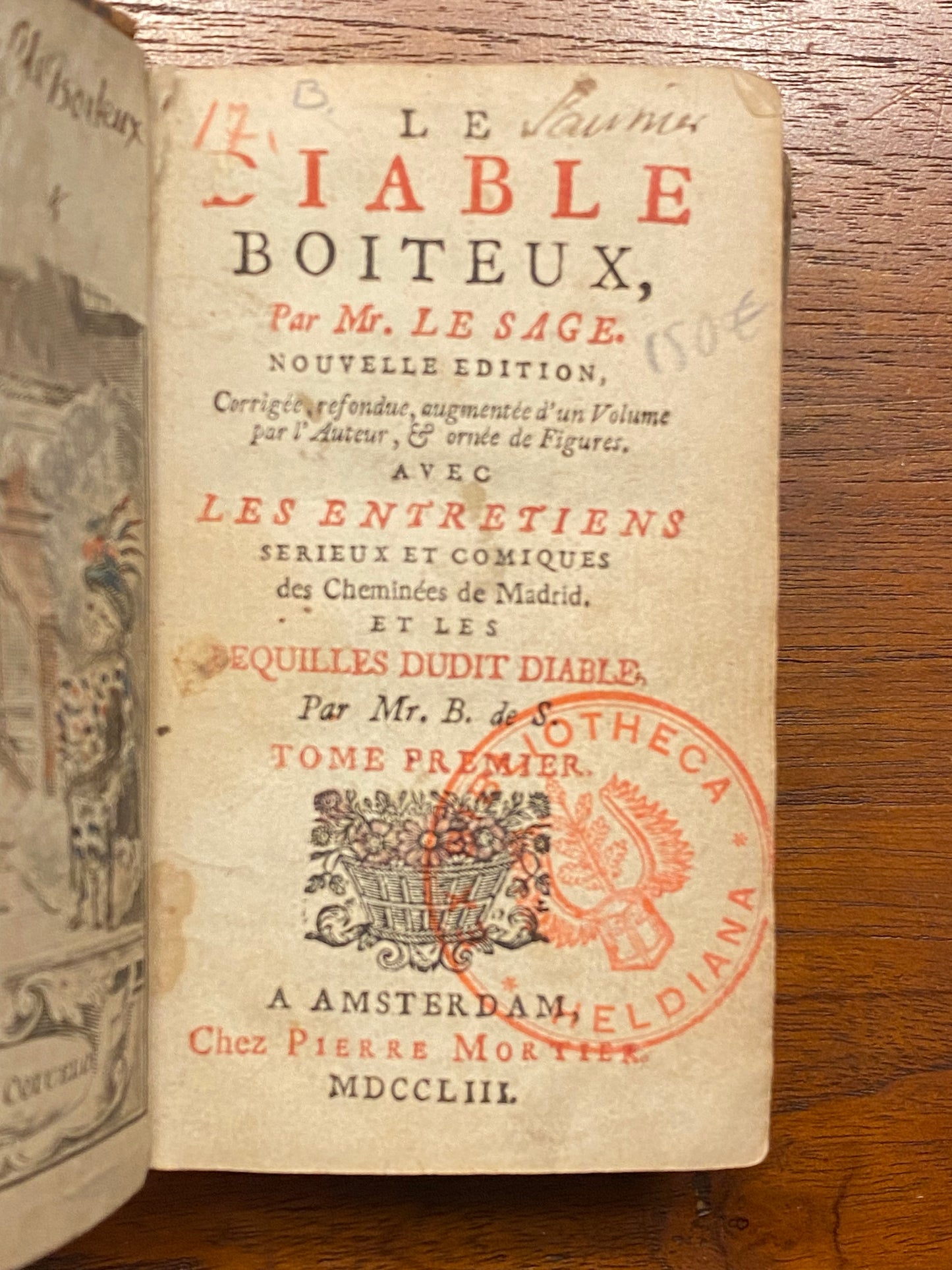 Mr. Le Sage, Le Diable boiteux. Amsterdam, Pierre Mortier, 1753