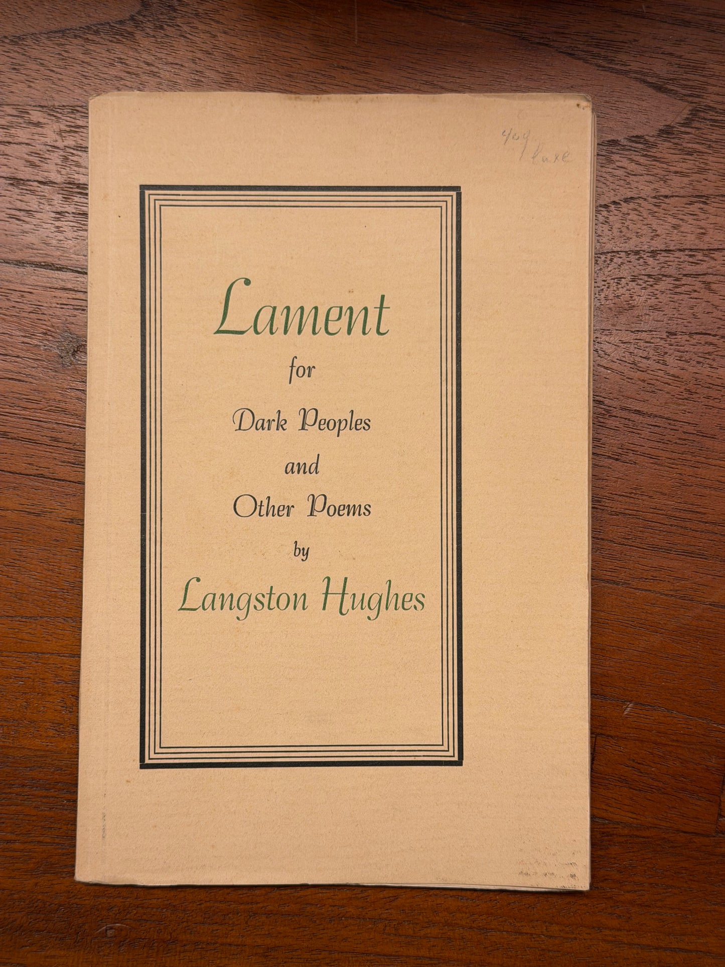 LAMENT FOR DARK PEOPLES AND OTHER POEMS BY LANGSTON HUGHES 1944