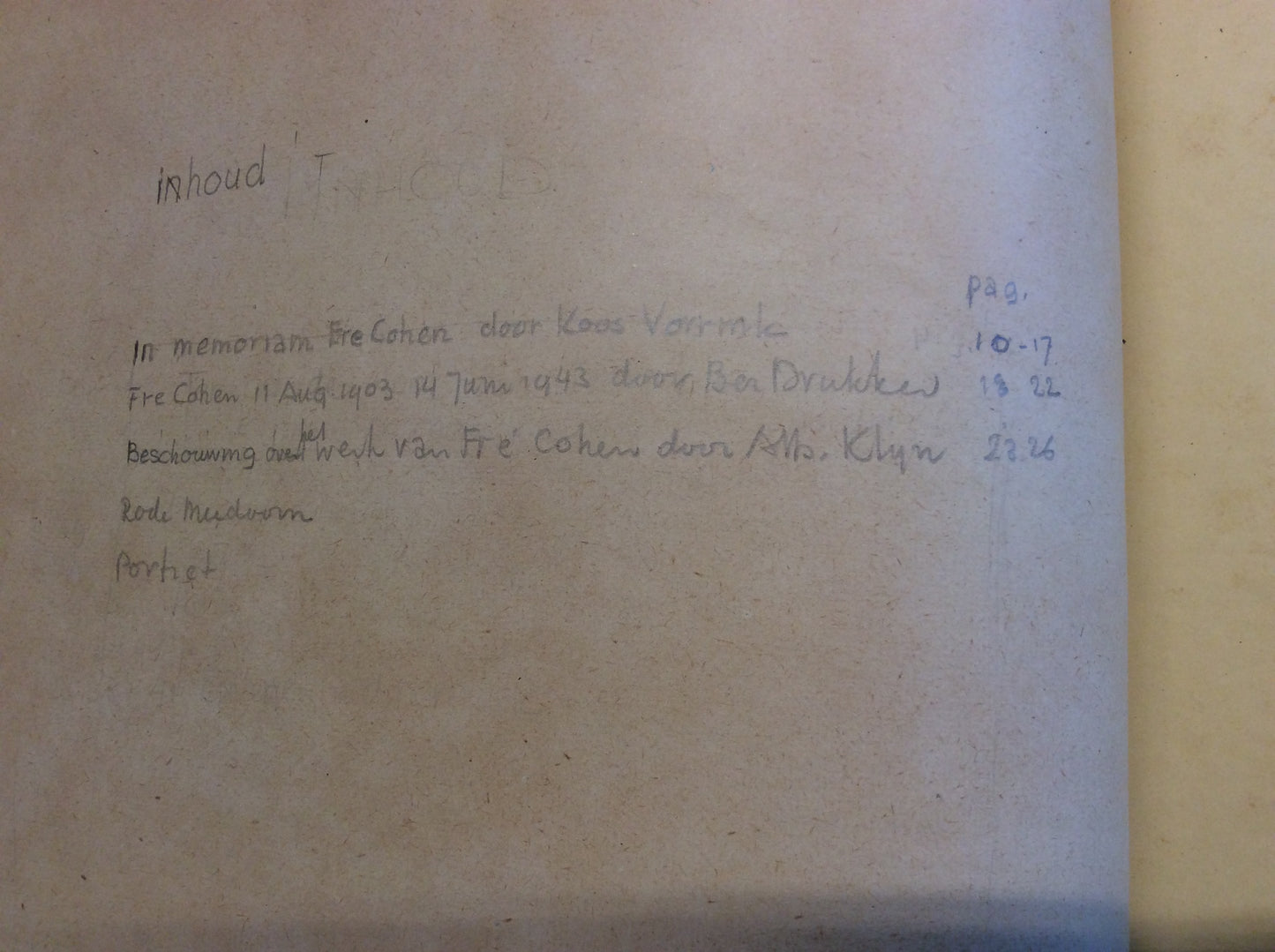 [Amsterdamse School] Cohen, Fré (1903-1943) ‘Keur uit het werk van Fré Cohen’