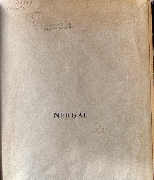 Hendrik de Vries, Nergal gedichten. Amsterdam, De Spieghel / Antwerpen, Het Kompas, [1937]