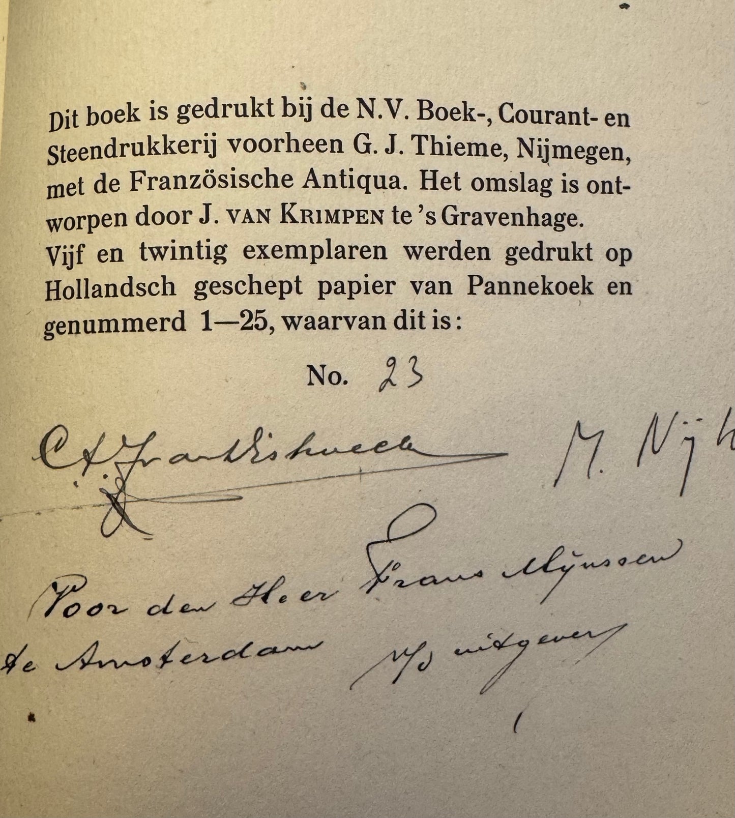 M. Nijhoff, Vormen. Gedichten. Bussum, C.A.J. van Dishoeck, 1924