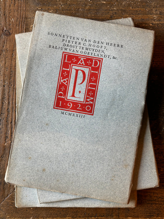 P.C. Hooft, Sonetten. Palladium 1923