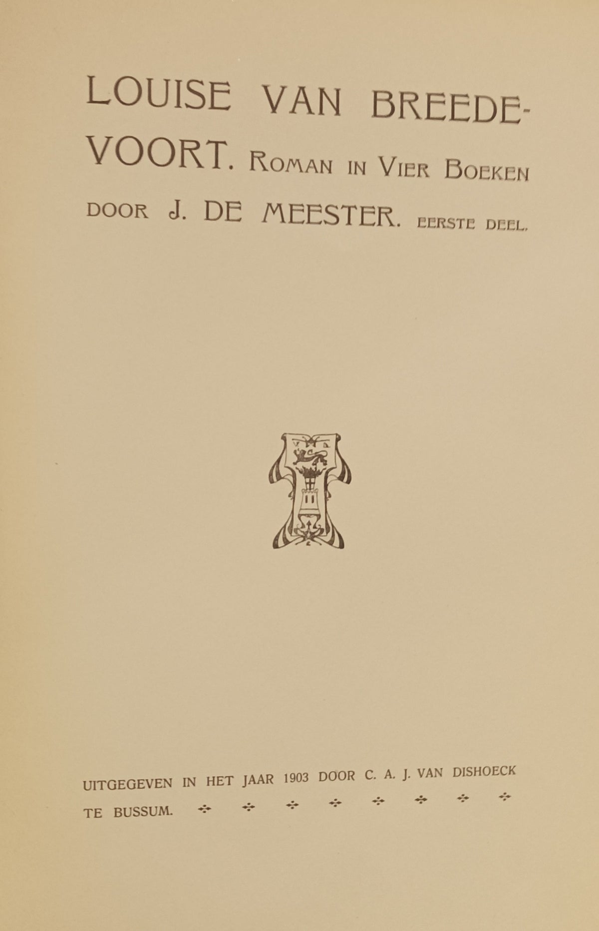 [Gesigneerd] Meester, Johan de Louise van Breedevoort.