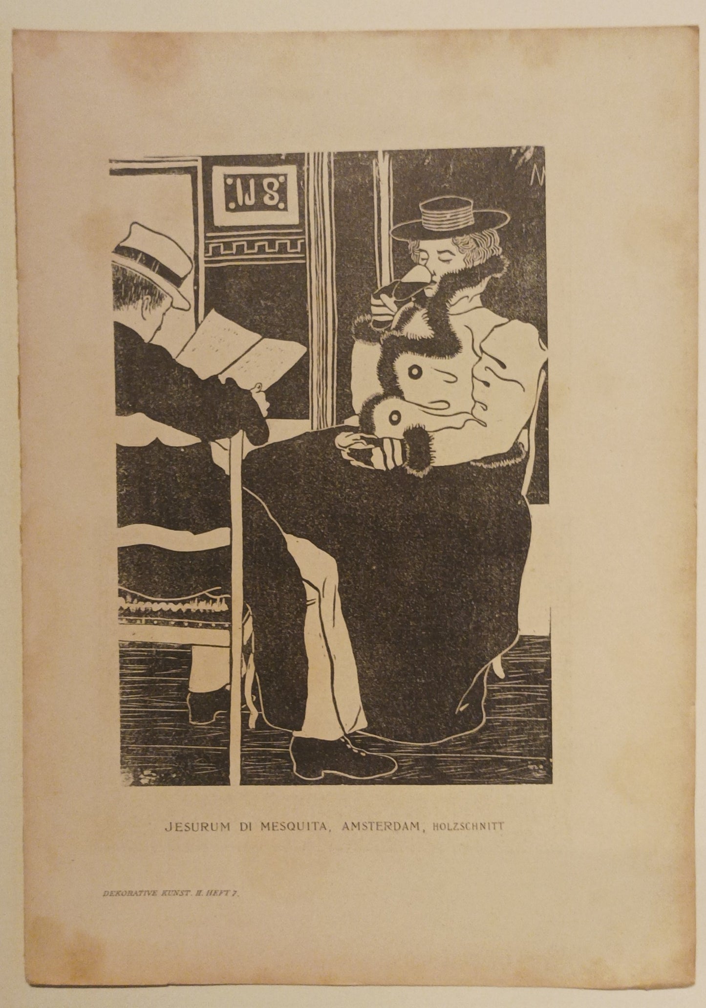 Mesquita, Samuel Jessurun de. In het café [1898].