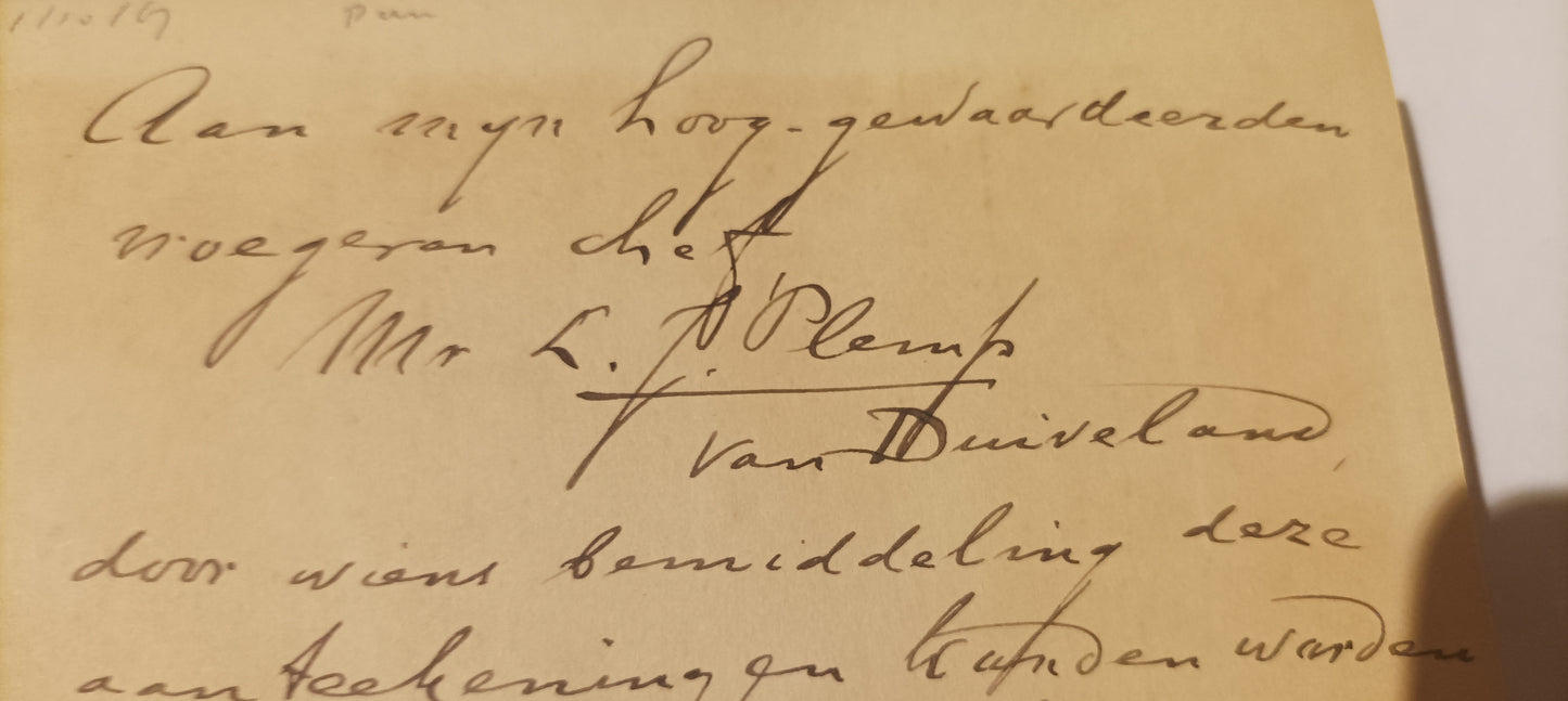 [Louis Couperus] Wagenvoort, Maurits. Een stuk leven. Losse bladen uit een reisdagboek.